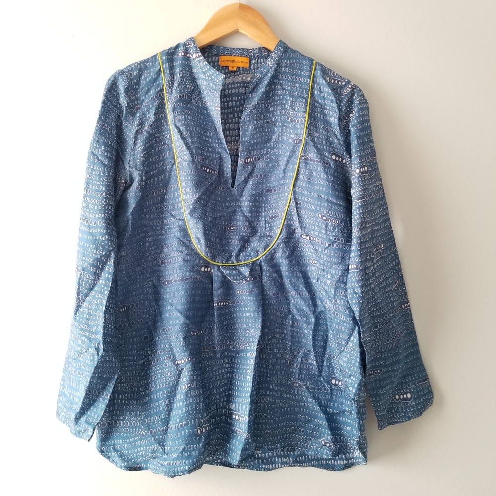 Roberta Freymann Silk Long Sleeve Top Small